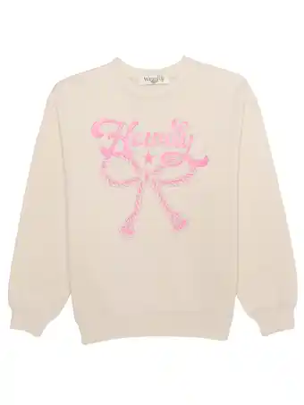 Walmart Howdy Bow Graphic Fleece Pullover with Long Sleeves, Womens Plus Size offer
