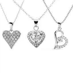 Walmart Cate & Chloe Cecilia, Amora & Laila 18k White Gold Plated Women's Necklace with flawless Crystals offer