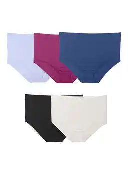 Walmart Fit for Me by Fruit of the Loom Women's Plus Size Seamless Brief Underwear, 5-Pack offer