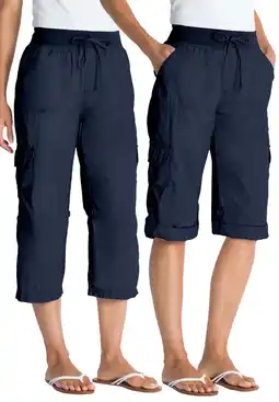 Walmart Woman Within Plus Size Petite Convertible Length Cargo Capri/Bermuda offer
