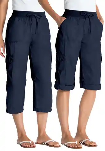 Walmart Woman Within Plus Size Petite Convertible Length Cargo Capri/Bermuda offer