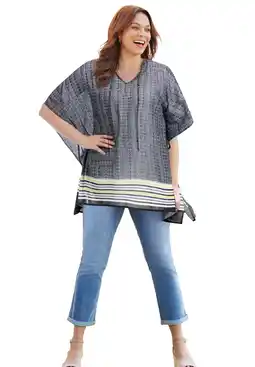 Walmart Catherines Women's Plus Size Georgette Peasant Poncho offer