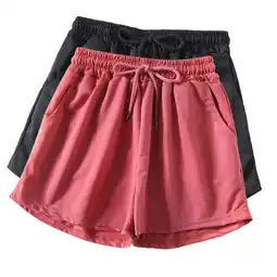 Walmart Sakmal Shorts for Women Casual Running Gym Black 2PC Solid High Waisted 5 Shorts with Pockets offer