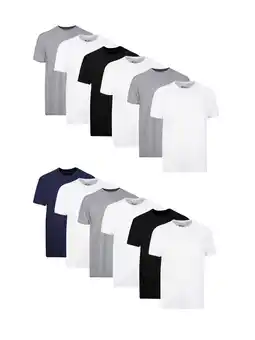 Walmart Hanes Men's T-Shirt Pack, Cotton Crew Undershirts, White/Black/Grey/Blue, 12-Pack offer