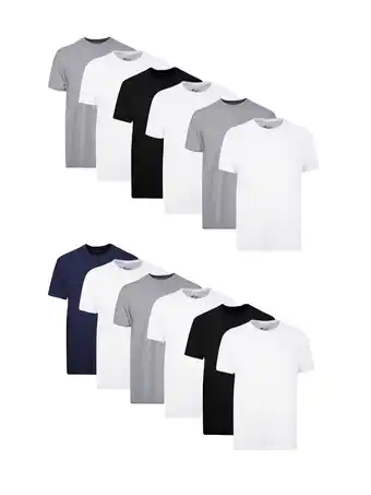 Walmart Hanes Men's T-Shirt Pack, Cotton Crew Undershirts, White/Black/Grey/Blue, 12-Pack offer
