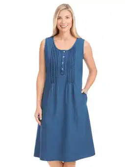 Walmart Collections Etc Women's Easy-to-Wear Sleeveless Pintuck Denim Jumper Denim Blue XX-Large offer