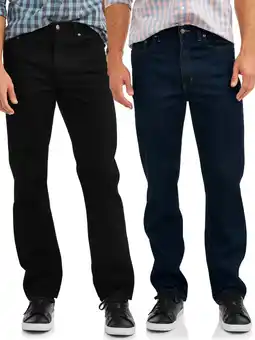Walmart George Men's 100% Cotton Relaxed Fit Jeans, 2-Pack offer