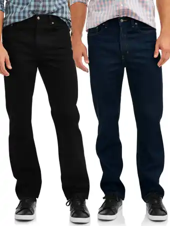 Walmart George Men's 100% Cotton Relaxed Fit Jeans, 2-Pack offer