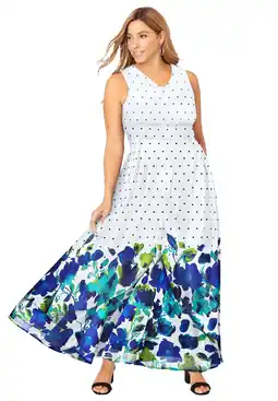 Walmart Jessica London Women's Plus Size Georgette Flyaway Maxi Dress offer