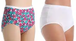 Walmart Fit for Me by Fruit of the Loom Women's Plus Cotton White Brief Panties - 5 Pack offer