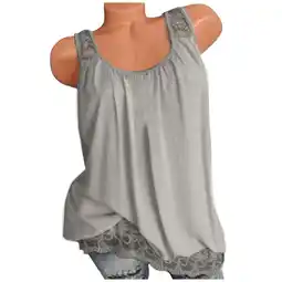 Walmart Jzuxvd Plus Size Swing Lace Flowy Tank Top for Women 01#Gray 4XL offer
