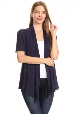 Walmart Women's Casual Comfy Short Sleeve Open Front Draped Sweater Cardigan offer