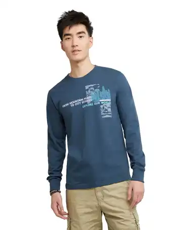 Walmart Hanes All Gender Explorer Collection Mountain Peak Long Sleeve Graphic T-Shirt, Men's Sizes XS-2XL offer