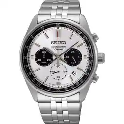 Walmart Seiko Chronograph Stainless Steel White Dial Quartz SSB425P1 100M Men's Watch offer