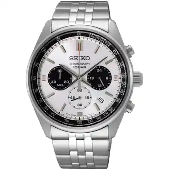 Walmart Seiko Chronograph Stainless Steel White Dial Quartz SSB425P1 100M Men's Watch offer