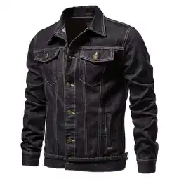 Walmart FRSASU Men Jacket Clearance,Jacket Denim Outdoor Single-Breasted Jacket Tooling Jacket offer