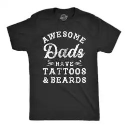 Walmart Mens Awesome Dads Have Tattoos And Beards T Shirt Funny Fathers Day Tee Graphic Tees offer