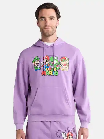 Walmart Super Mario Men's and Big Men's Graphic Hoodie with Long Sleeves, Sizes XS-3XL offer