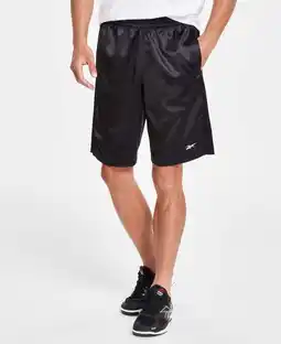 Walmart Reebok Mens Regular fit Casual Satin Basketball Shorts XL / 9 Black Solid offer
