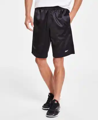 Walmart Reebok Mens Regular fit Casual Satin Basketball Shorts XL / 9 Black Solid offer