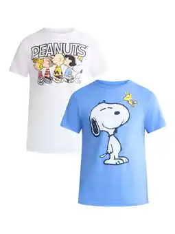 Walmart Peanuts Men’s & Big Men’s Graphic Tees, 2-Pack, Sizes S-3XL offer
