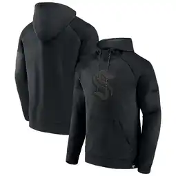 Walmart Men's Fanatics Seattle Kraken Black Ice Defender Raglan Pullover Hoodie offer