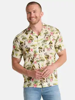 Walmart Shrek Men's and Big Men's Swamp Flowers Graphic Button Up Shirt, Sizes S-3XL offer