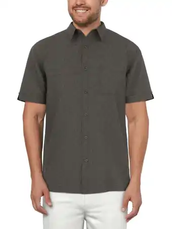 Walmart Cafe Luna Men’s and Big Men’s Crosshatch Print Short Sleeve Shirt, Sizes S-5XL offer