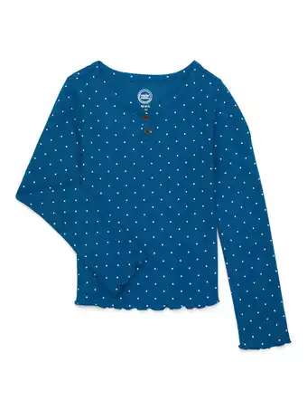 Walmart Wonder Nation Girls Long Sleeve Henley T-Shirt, Sizes 4-18 & Plus offer