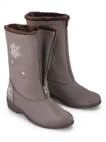 Walmart Collections Etc Women's Totes Snowflake Waterproof Boots Taupe 9 offer