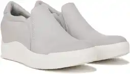 Walmart Dr. Scholl's Shoes Womens Time Off Wedge Sneaker Grey Microfiber Perf 7M offer