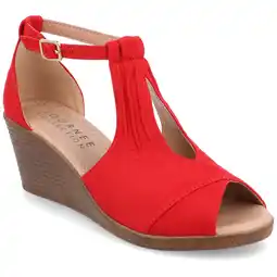 Walmart Journee Womens Kedzie Peep Toe Wedge Sandals, Widths Available offer