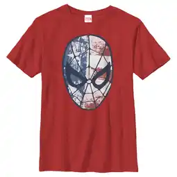 Walmart Boy's Marvel 4th of July Spider-Man American Flag Mask Graphic Tee Red Medium offer
