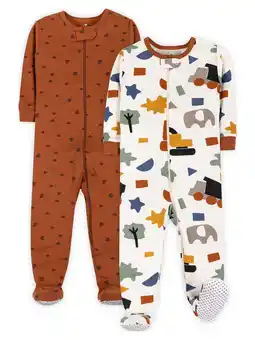 Walmart Little Star Organic Baby & Toddler Boy Pajama Sleeper, 2-Pack, One-Piece, Sizes Newborn-5T offer