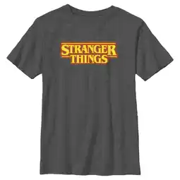 Walmart Boy's Stranger Things Orange Logo Graphic T-Shirt offer