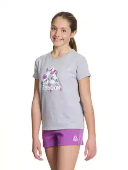 Walmart Reebok Girl's Athletic Short Sleeve Graphic T-Shirt, Sizes 4-18 offer