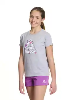 Walmart Reebok Girl's Athletic Short Sleeve Graphic T-Shirt, Sizes 4-18 offer