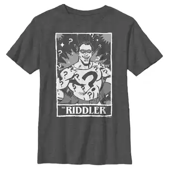 Walmart Boy's Batman Riddler Tarot Graphic Tee Charcoal Heather X Large offer