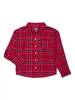 Walmart Wonder Nation Girls Flannel Shirt with Long Sleeves, Sizes 4/5-18 & Plus offer