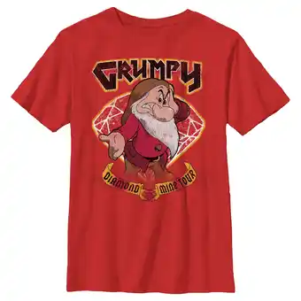 Walmart Boy's Snow White and the Seven Dwarfs Grumpy Diamond Mine Tour Graphic Tee Red Medium offer