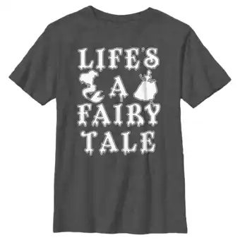 Walmart Boy's Disney Life’s a Fairytale Graphic Tee Charcoal Heather X Large offer