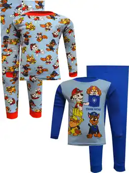 Walmart AME Sleepwear Boys Paw Patrol Teamwork Cotton 4 Piece Toddler Pajamas (2T) offer