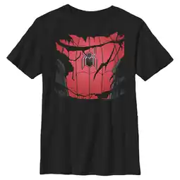 Walmart Boy's Marvel Ripped Spider-Man Costume Graphic Tee Black X Small offer