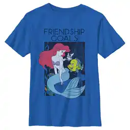 Walmart Boy's The Little Mermaid Ariel and Flounder Friendship Goals Graphic Tee Royal Blue X Large offer