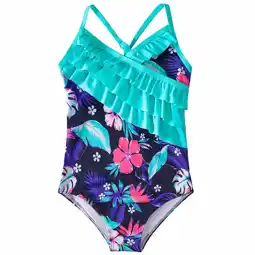 Walmart Toddler Girl Swimsuit Ruffled Summer Floral Girls Bathing Suit,Size 6 Years-7 Years offer