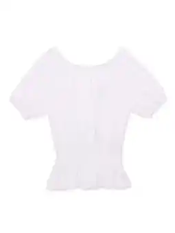 Walmart Pink Velvet Girls Tie-Back Smocked Top, Sizes 4-16 offer