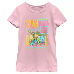 Walmart Girl's Teenage Mutant Ninja Turtles Distressed Wave Zone Michelangelo Graphic Tee Light Pink Medium offer