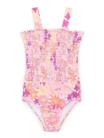 Walmart Jessica Simpson Toddler Girl Smocked Strapless One-Piece Swimsuit, Sizes 12M-5T offer