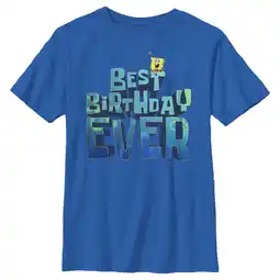 Walmart Boy's SpongeBob SquarePants Best Birthday Ever Graphic Tee Royal Blue X Large offer