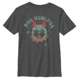 Walmart Boy's Lost Gods Distressed Bah Hum-Pug Graphic Tee Charcoal Heather X Large offer